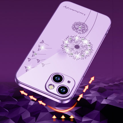 Electroplating Diamond Dandelion Pattern TPU Shockproof Protective Case For iPhone 13 mini(Rose Gold)-garmade.com