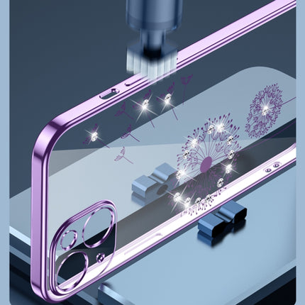Electroplating Diamond Dandelion Pattern TPU Shockproof Protective Case For iPhone 13 mini(Green)-garmade.com