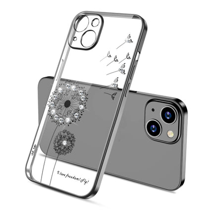 Electroplating Diamond Dandelion Pattern TPU Shockproof Protective Case For iPhone 13(Black)-garmade.com