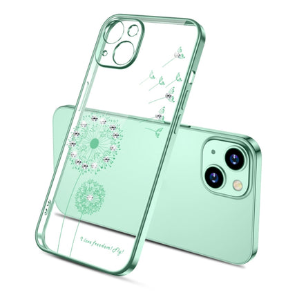 Electroplating Diamond Dandelion Pattern TPU Shockproof Protective Case For iPhone 13(Green)-garmade.com