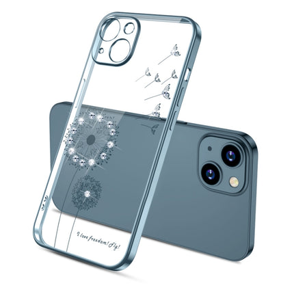 Electroplating Diamond Dandelion Pattern TPU Shockproof Protective Case For iPhone 13 Pro(Navy Blue)-garmade.com