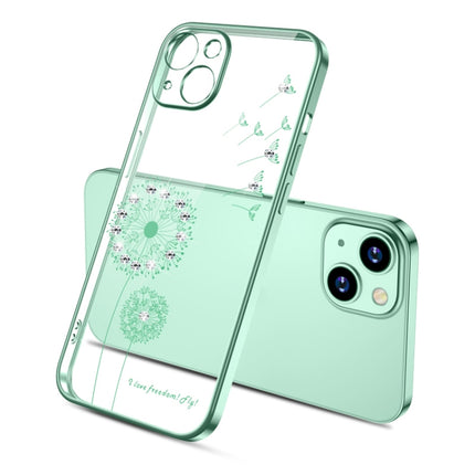 Electroplating Diamond Dandelion Pattern TPU Shockproof Protective Case For iPhone 13 Pro Max(Green)-garmade.com