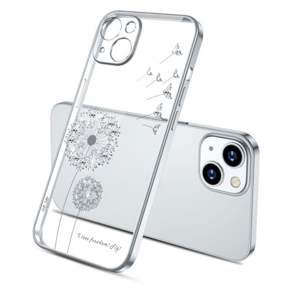 Electroplating Diamond Dandelion Pattern TPU Shockproof Protective Case For iPhone 13 Pro Max(Silver)-garmade.com