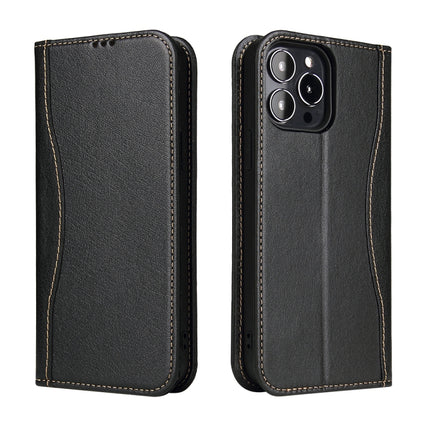 Genuine Leather Horizontal Flip Leather Case with Holder & Card Slots & Wallet For iPhone 13 mini(Black)-garmade.com