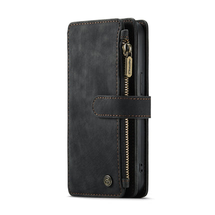 CaseMe-C30 PU + TPU Multifunctional Horizontal Flip Leather Case with Holder & Card Slot & Wallet & Zipper Pocket For iPhone 13(Black)-garmade.com