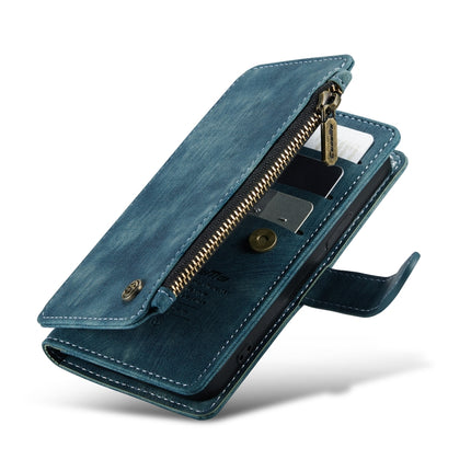 CaseMe-C30 PU + TPU Multifunctional Horizontal Flip Leather Case with Holder & Card Slot & Wallet & Zipper Pocket For iPhone 13 mini(Blue)-garmade.com