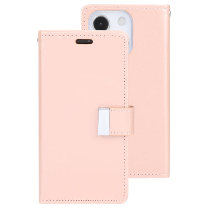 GOOSPERY RICH DIARY Crazy Horse Texture Horizontal Flip Leather Case with Holder & Card Slots & Wallet For iPhone 13(Rose Gold)-garmade.com
