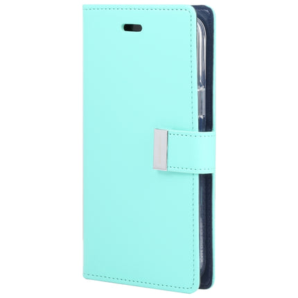GOOSPERY RICH DIARY Crazy Horse Texture Horizontal Flip Leather Case with Holder & Card Slots & Wallet For iPhone 13(Mint Green)-garmade.com