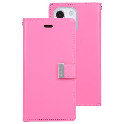 GOOSPERY RICH DIARY Crazy Horse Texture Horizontal Flip Leather Case with Holder & Card Slots & Wallet For iPhone 13(Rose Red)-garmade.com