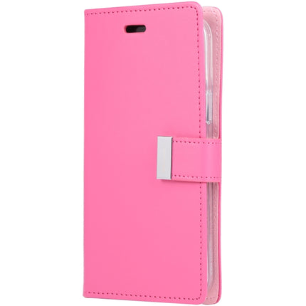GOOSPERY RICH DIARY Crazy Horse Texture Horizontal Flip Leather Case with Holder & Card Slots & Wallet For iPhone 13(Rose Red)-garmade.com