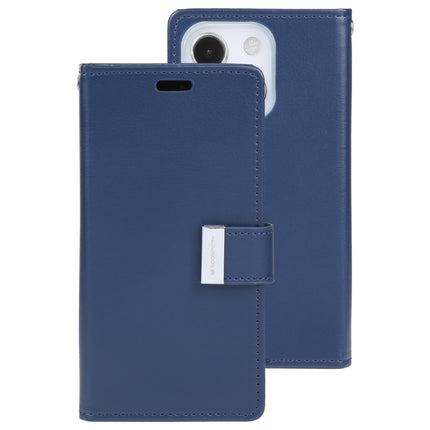 GOOSPERY RICH DIARY Crazy Horse Texture Horizontal Flip Leather Case with Holder & Card Slots & Wallet For iPhone 13 mini(Blue)-garmade.com