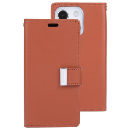 GOOSPERY RICH DIARY Crazy Horse Texture Horizontal Flip Leather Case with Holder & Card Slots & Wallet For iPhone 13 mini(Brown)-garmade.com