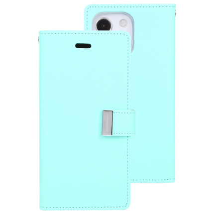 GOOSPERY RICH DIARY Crazy Horse Texture Horizontal Flip Leather Case with Holder & Card Slots & Wallet For iPhone 13 mini(Mint Green)-garmade.com