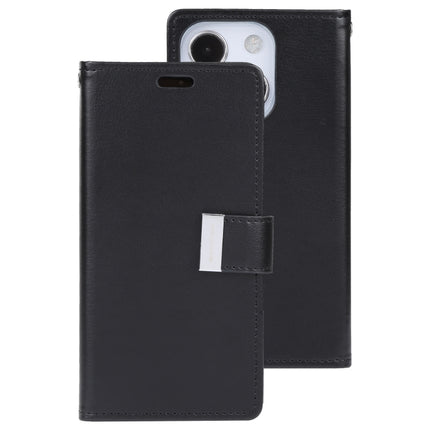 GOOSPERY RICH DIARY Crazy Horse Texture Horizontal Flip Leather Case with Holder & Card Slots & Wallet For iPhone 13 mini(Black)-garmade.com