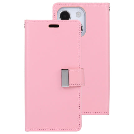 GOOSPERY RICH DIARY Crazy Horse Texture Horizontal Flip Leather Case with Holder & Card Slots & Wallet For iPhone 13 mini(Pink)-garmade.com