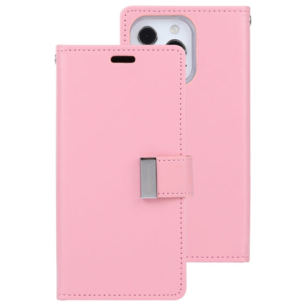 GOOSPERY RICH DIARY Crazy Horse Texture Horizontal Flip Leather Case with Holder & Card Slots & Wallet For iPhone 13 Pro(Pink)-garmade.com