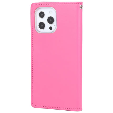 GOOSPERY RICH DIARY Crazy Horse Texture Horizontal Flip Leather Case with Holder & Card Slots & Wallet For iPhone 13 Pro(Rose Red)-garmade.com