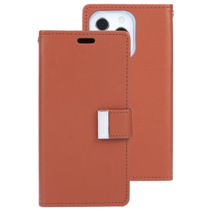 GOOSPERY RICH DIARY Crazy Horse Texture Horizontal Flip Leather Case with Holder & Card Slots & Wallet For iPhone 13 Pro Max(Brown)-garmade.com