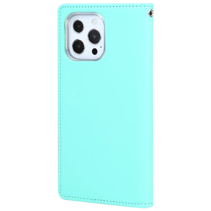 GOOSPERY RICH DIARY Crazy Horse Texture Horizontal Flip Leather Case with Holder & Card Slots & Wallet For iPhone 13 Pro Max(Mint Green)-garmade.com