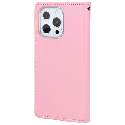 GOOSPERY RICH DIARY Crazy Horse Texture Horizontal Flip Leather Case with Holder & Card Slots & Wallet For iPhone 13 Pro Max(Pink)-garmade.com