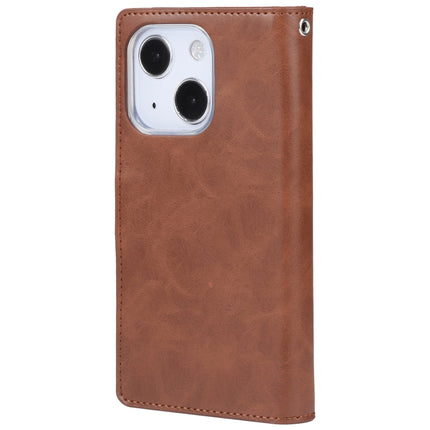 GOOSPERY MANSOOR Crazy Horse Texture Horizontal Flip Leather Case with Holder & Card Slots & Wallet For iPhone 13(Brown)-garmade.com