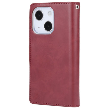 GOOSPERY MANSOOR Crazy Horse Texture Horizontal Flip Leather Case with Holder & Card Slots & Wallet For iPhone 13(Wine Red)-garmade.com