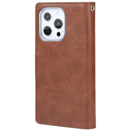 GOOSPERY MANSOOR Crazy Horse Texture Horizontal Flip Leather Case with Holder & Card Slots & Wallet For iPhone 13 Pro(Brown)-garmade.com