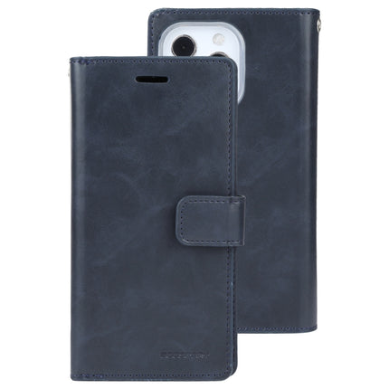 GOOSPERY MANSOOR Crazy Horse Texture Horizontal Flip Leather Case with Holder & Card Slots & Wallet For iPhone 13 Pro(Dark Blue)-garmade.com