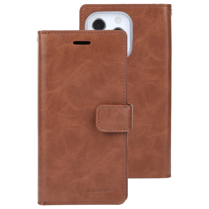 GOOSPERY MANSOOR Crazy Horse Texture Horizontal Flip Leather Case with Holder & Card Slots & Wallet For iPhone 13 Pro Max(Brown)-garmade.com