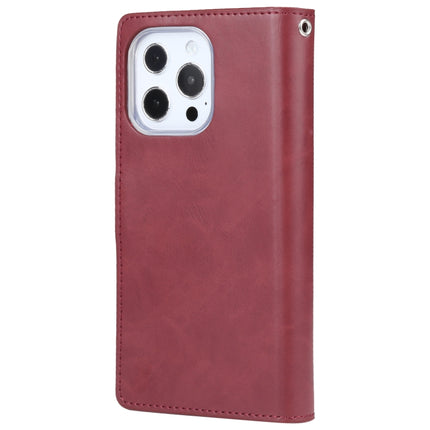 GOOSPERY MANSOOR Crazy Horse Texture Horizontal Flip Leather Case with Holder & Card Slots & Wallet For iPhone 13 Pro Max(Wine Red)-garmade.com