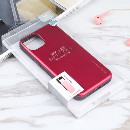 GOOSPERY SKY SLIDE BUMPER TPU + PC Sliding Back Cover Protective Case with Card Slot For iPhone 13 mini(Rose Red)-garmade.com