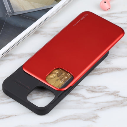 GOOSPERY SKY SLIDE BUMPER TPU + PC Sliding Back Cover Protective Case with Card Slot For iPhone 13 mini(Red)-garmade.com