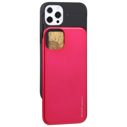 GOOSPERY SKY SLIDE BUMPER TPU + PC Sliding Back Cover Protective Case with Card Slot For iPhone 13 Pro(Rose Red)-garmade.com