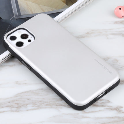 GOOSPERY SKY SLIDE BUMPER TPU + PC Sliding Back Cover Protective Case with Card Slot For iPhone 13 Pro(Silver)-garmade.com