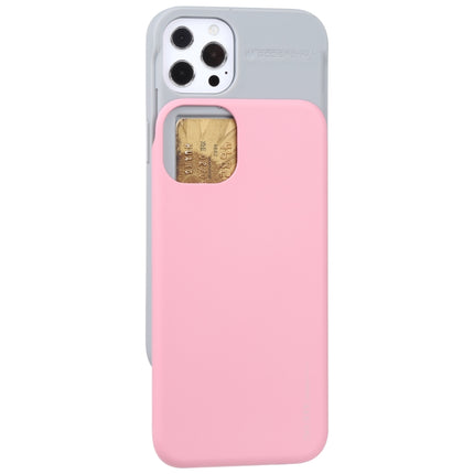 GOOSPERY SKY SLIDE BUMPER TPU + PC Sliding Back Cover Protective Case with Card Slot For iPhone 13 Pro(Pink)-garmade.com