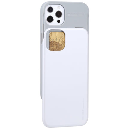 GOOSPERY SKY SLIDE BUMPER TPU + PC Sliding Back Cover Protective Case with Card Slot For iPhone 13 Pro(White)-garmade.com