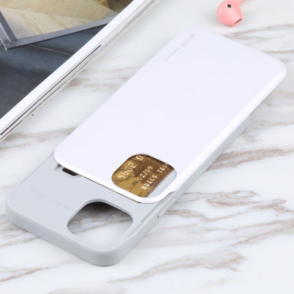 GOOSPERY SKY SLIDE BUMPER TPU + PC Sliding Back Cover Protective Case with Card Slot For iPhone 13 Pro(White)-garmade.com