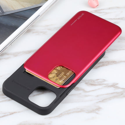 GOOSPERY SKY SLIDE BUMPER TPU + PC Sliding Back Cover Protective Case with Card Slot For iPhone 13 Pro Max(Rose Red)-garmade.com