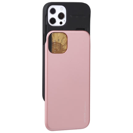 GOOSPERY SKY SLIDE BUMPER TPU + PC Sliding Back Cover Protective Case with Card Slot For iPhone 13 Pro Max(Rose Gold)-garmade.com