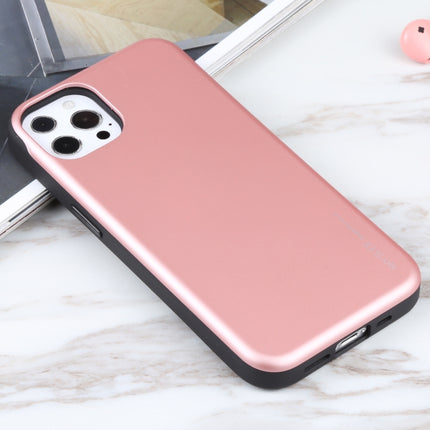 GOOSPERY SKY SLIDE BUMPER TPU + PC Sliding Back Cover Protective Case with Card Slot For iPhone 13 Pro Max(Rose Gold)-garmade.com