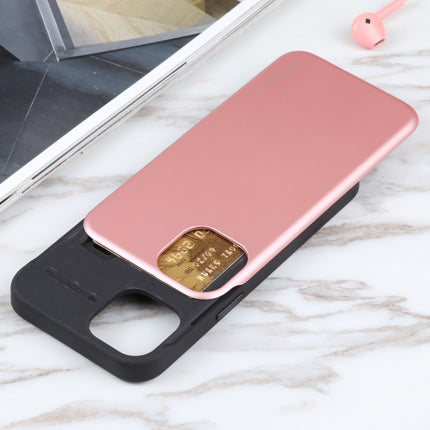 GOOSPERY SKY SLIDE BUMPER TPU + PC Sliding Back Cover Protective Case with Card Slot For iPhone 13 Pro Max(Rose Gold)-garmade.com