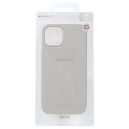 GOOSPERY SILICONE Solid Color Soft Liquid Silicone Shockproof Soft TPU Case For iPhone 13(Stone Grey)-garmade.com