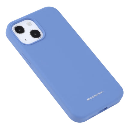 GOOSPERY SILICONE Solid Color Soft Liquid Silicone Shockproof Soft TPU Case For iPhone 13(Blue)-garmade.com