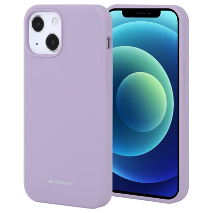 GOOSPERY SILICONE Solid Color Soft Liquid Silicone Shockproof Soft TPU Case For iPhone 13 mini(Purple)-garmade.com