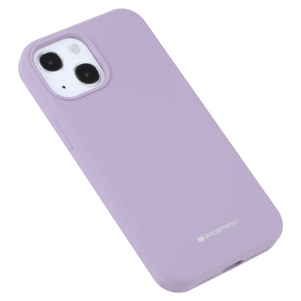 GOOSPERY SILICONE Solid Color Soft Liquid Silicone Shockproof Soft TPU Case For iPhone 13 mini(Purple)-garmade.com