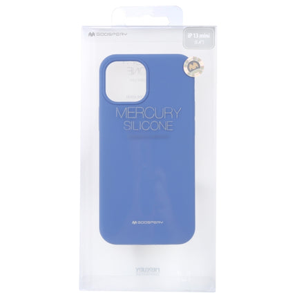 GOOSPERY SILICONE Solid Color Soft Liquid Silicone Shockproof Soft TPU Case For iPhone 13 mini(Blue)-garmade.com