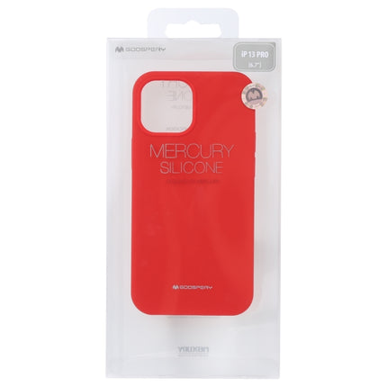 GOOSPERY SILICONE Solid Color Soft Liquid Silicone Shockproof Soft TPU Case For iPhone 13 Pro(Red)-garmade.com