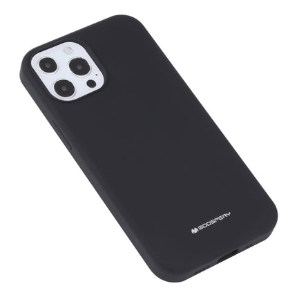 GOOSPERY SILICONE Solid Color Soft Liquid Silicone Shockproof Soft TPU Case For iPhone 13 Pro(Black)-garmade.com