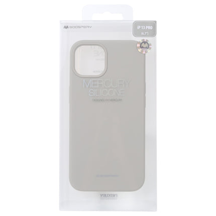 GOOSPERY SILICONE Solid Color Soft Liquid Silicone Shockproof Soft TPU Case For iPhone 13 Pro(Stone Grey)-garmade.com