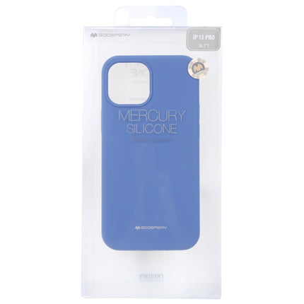 GOOSPERY SILICONE Solid Color Soft Liquid Silicone Shockproof Soft TPU Case For iPhone 13 Pro(Blue)-garmade.com